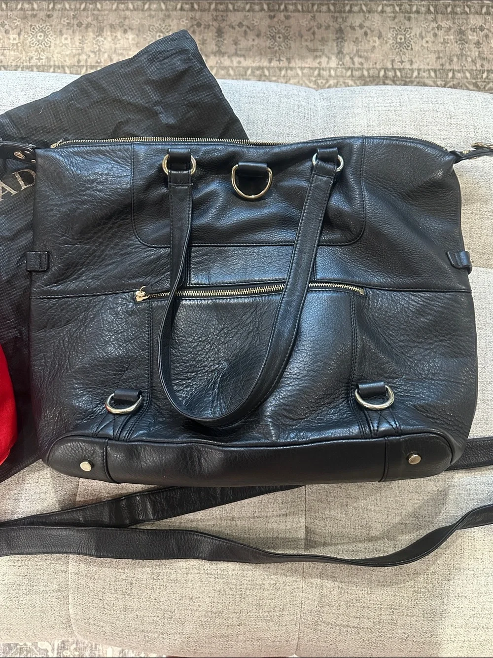 Lily Jade Shaylee Black Leather Baby Bag